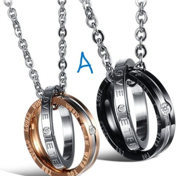 New His Hers Matching Set Necklace For Couples - Picture 4 of 6